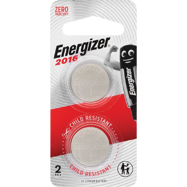 Energizer Lithium Coin Batteries ECR2016BP2 2 Pack, , hi-res