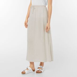 H&H Women's Long Linen Blend Skirt