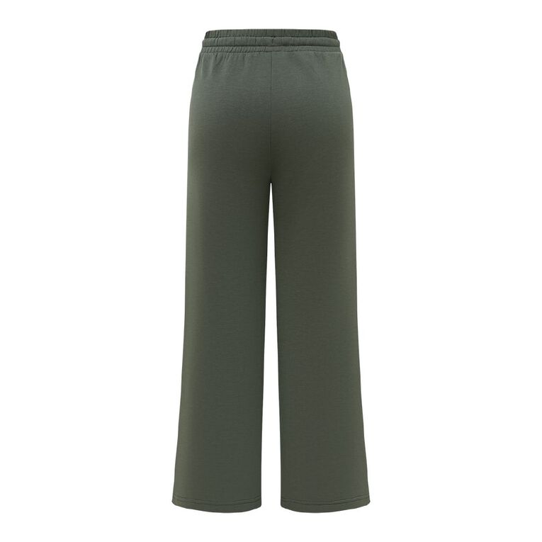 Active Intent Women's Scuba Wide Leg Pants, Green Mid, hi-res