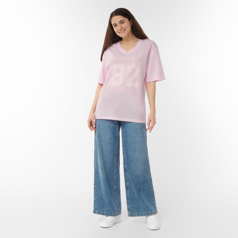 H&H Women's Short Sleeve Stripe Sports Tee, Pink Light, hi-res