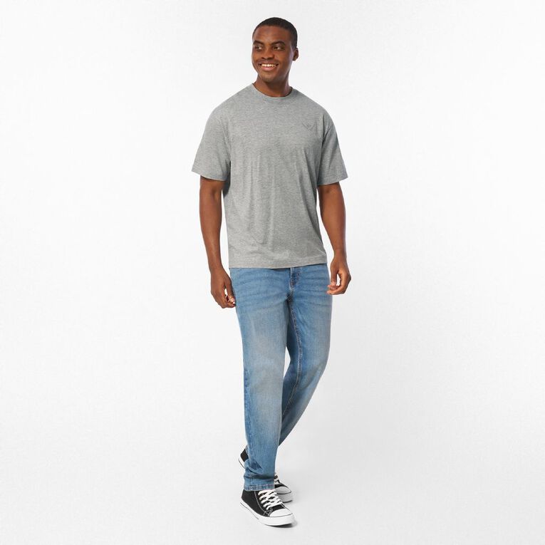 H&H Men's Midweight Embroidered Tee, Grey Marle, hi-res