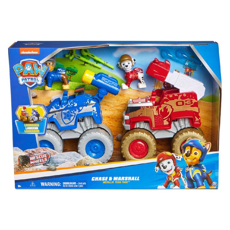Paw Patrol Rescue Wheels Vehicle Metallic 2 Pack, , hi-res