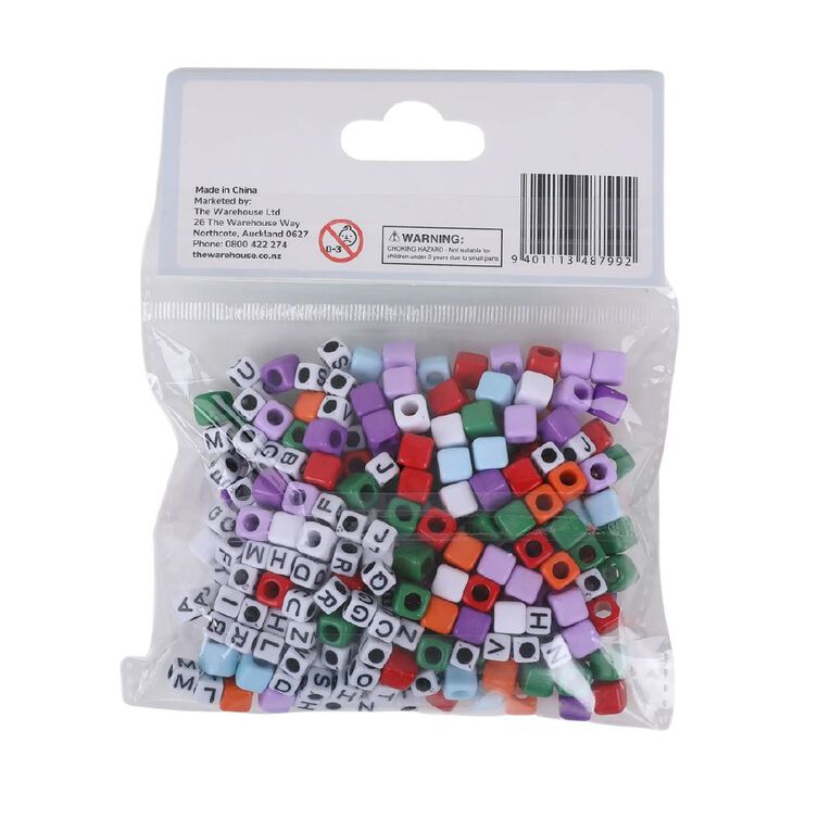 Uniti Pony Beads Alpha Black 75gm, , hi-res