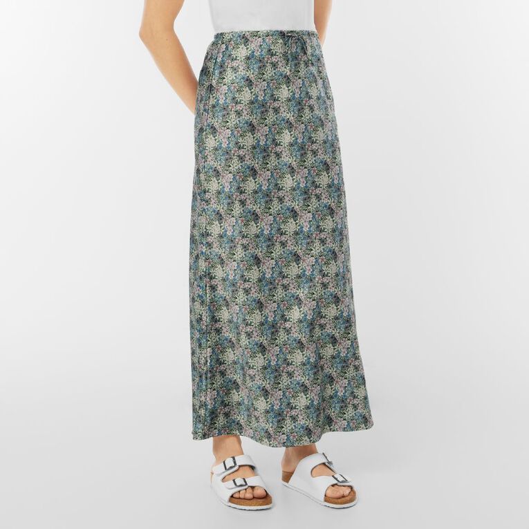 H&H Women's Amber Rixon Satin Bias Skirt, Multi-Coloured, hi-res
