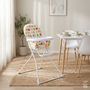 Babywise Flat Fold High Chair Multi-Coloured