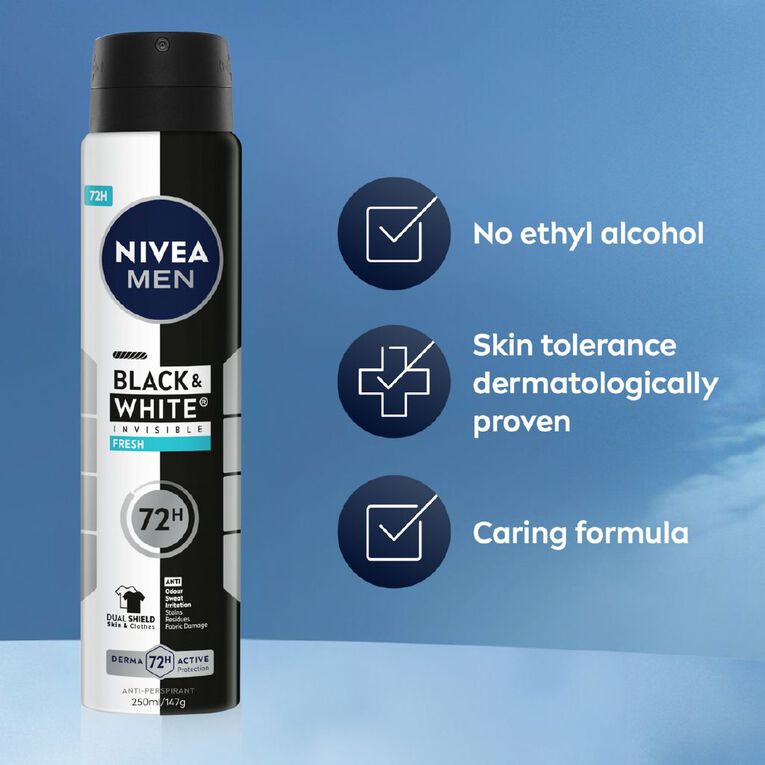 Nivea Deo Aero Men Invisible Black And White Fresh, , hi-res