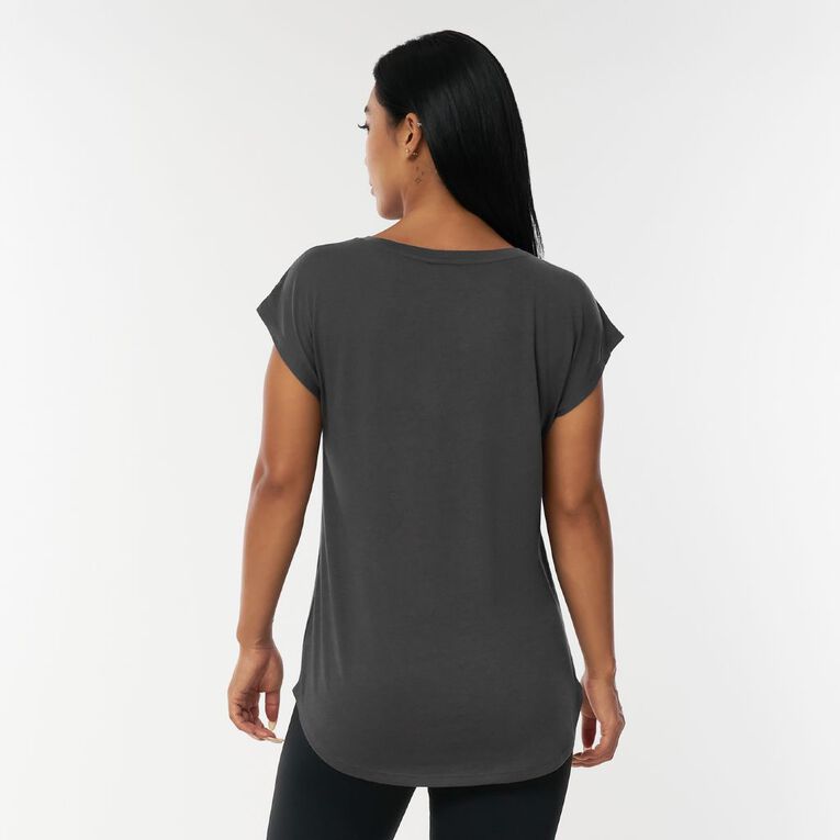 Active Intent Women's Crew Neck Tee, Grey Dark, hi-res