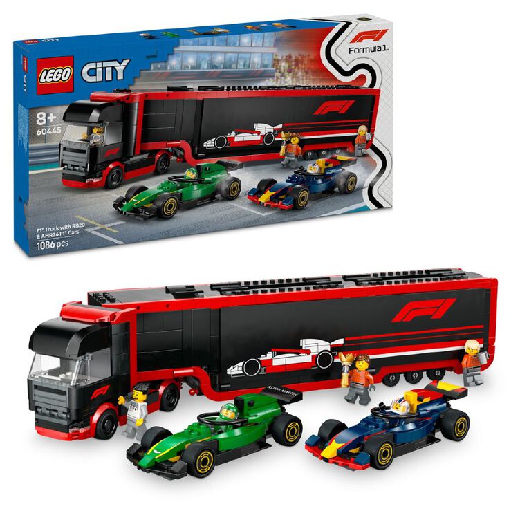 LEGO CITY F1 Truck with RB20 & AMR24 Cars 60445, , hi-res
