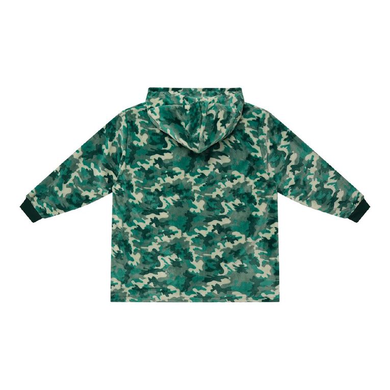 H&H Boys' Coral Fleece Hoodie, Green Dark CAMO, hi-res