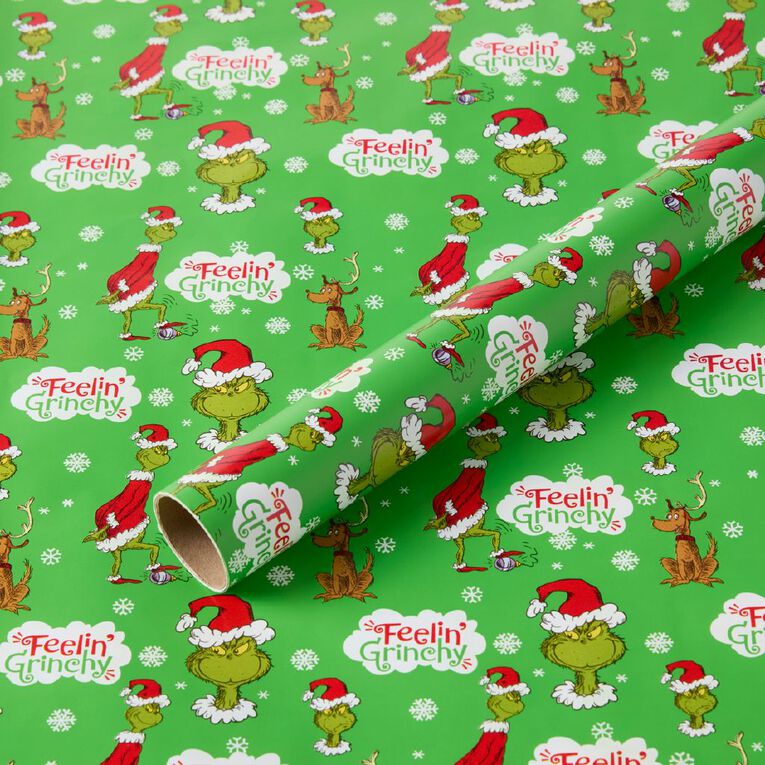 The Grinch Christmas Gift Wrap 70cm x 4m, , hi-res
