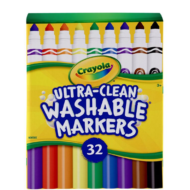 Crayola 32 Pack Classic Ultra-Clean Washable Broadline Marker Deskpack, , hi-res