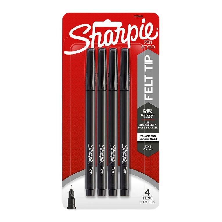 Sharpie Marker Black 4 Pack, , hi-res