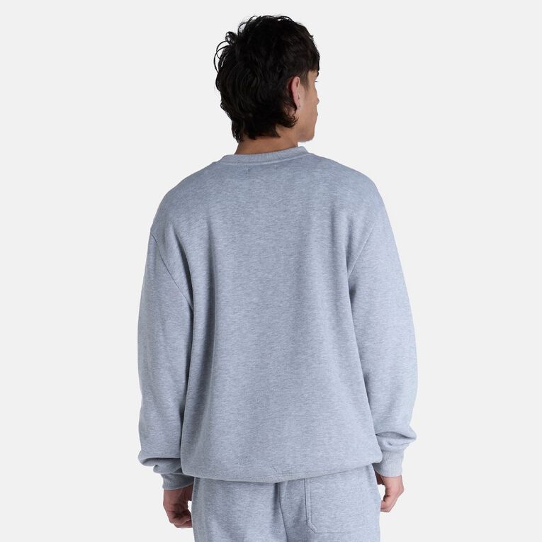 H&H Men's Plain Crew Sweatshirt, Grey Marle, hi-res