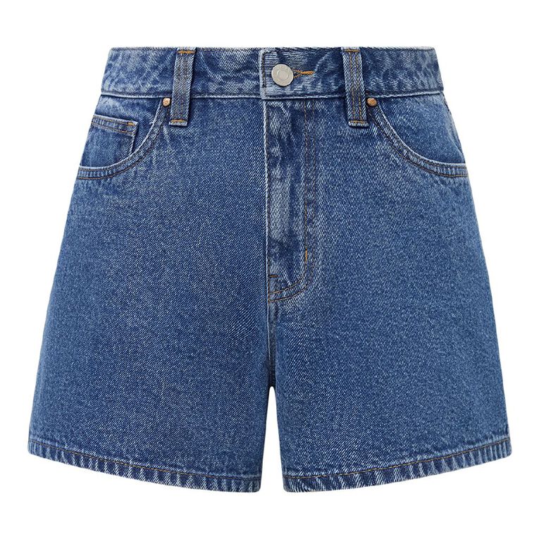 H&H Women's Essential Denim Shorts, Denim Dark, hi-res