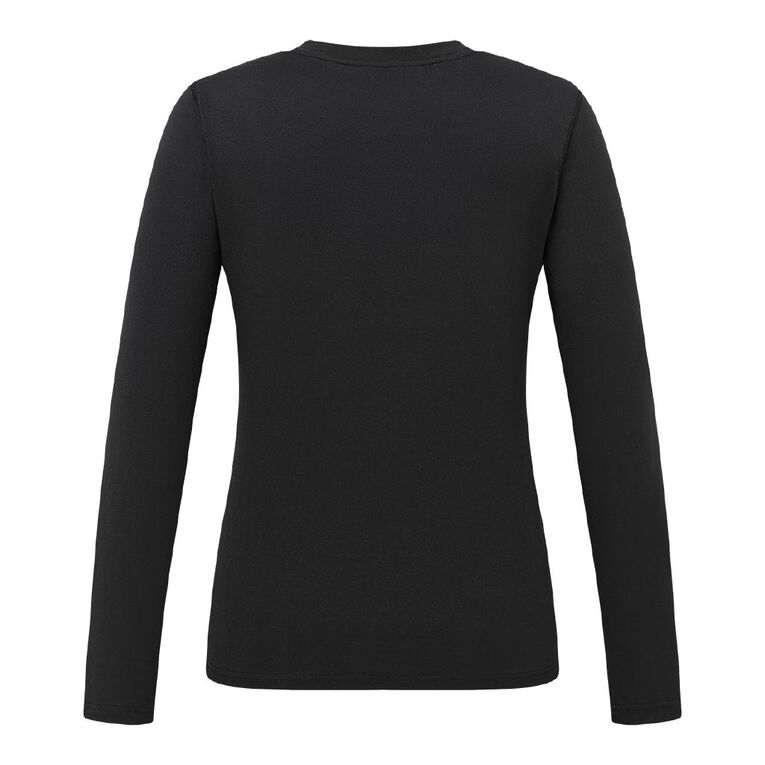 H&H Women's Comfy Henley Pyjama Top, Black, hi-res