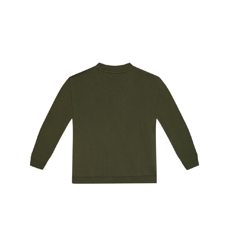 Young Original Plain Crew Sweatshirt, Green Dark, hi-res