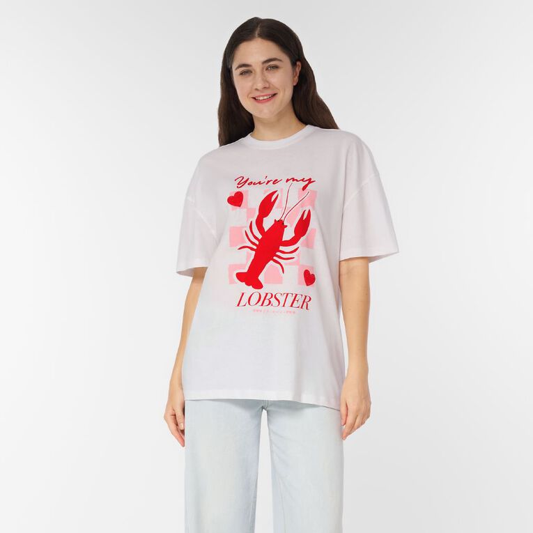 Friends Women's You're My Lobster Tee, White, hi-res