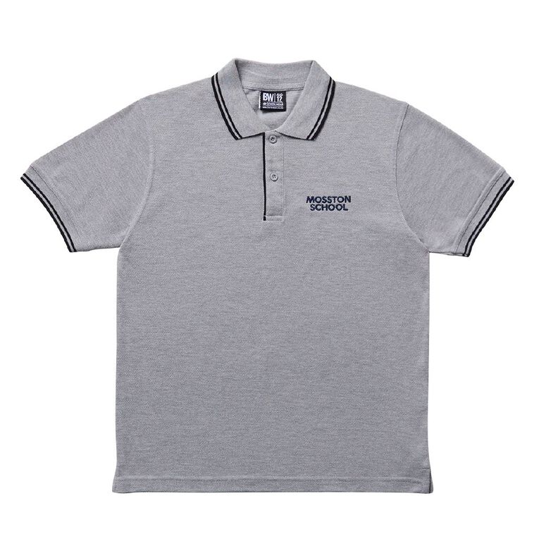 Schooltex Mosston Short Sleeve Contrast Polo, Grey Mid, hi-res