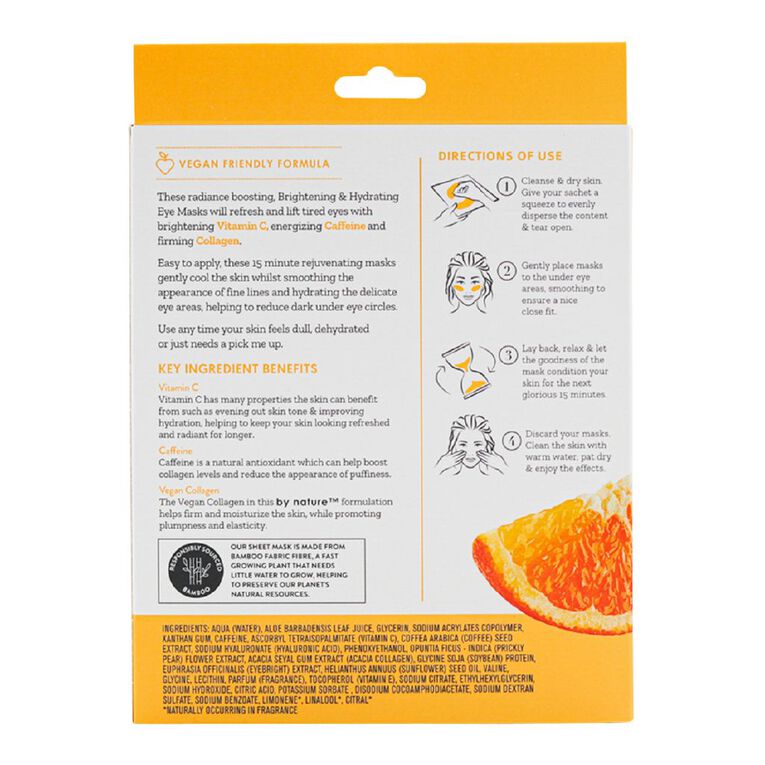 By Nature Vitamin C & Caffeine Eye Mask Patches 5 Pairs, , hi-res