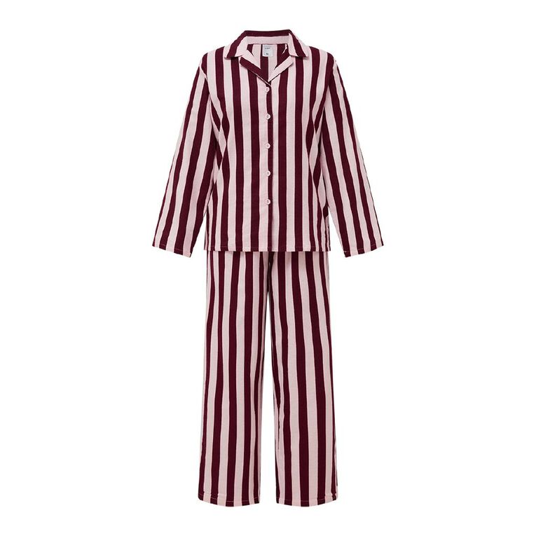 H&H Women's Classic Flannelette Pyjama Set, Red Mid, hi-res