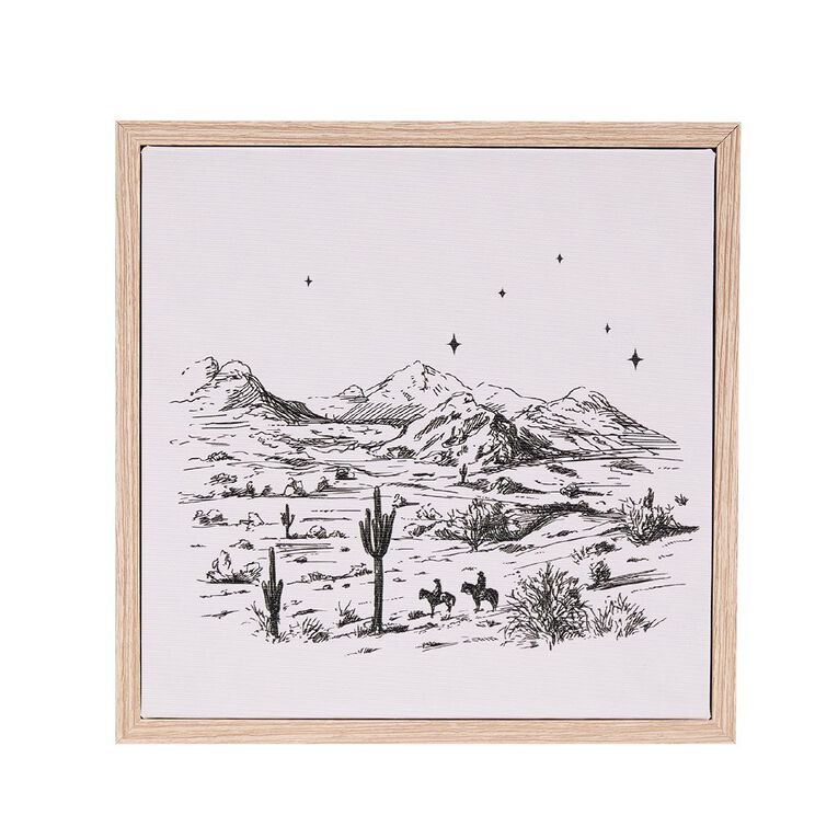 Living & Co Country Framed Canvas 25cm x 25cm, , hi-res
