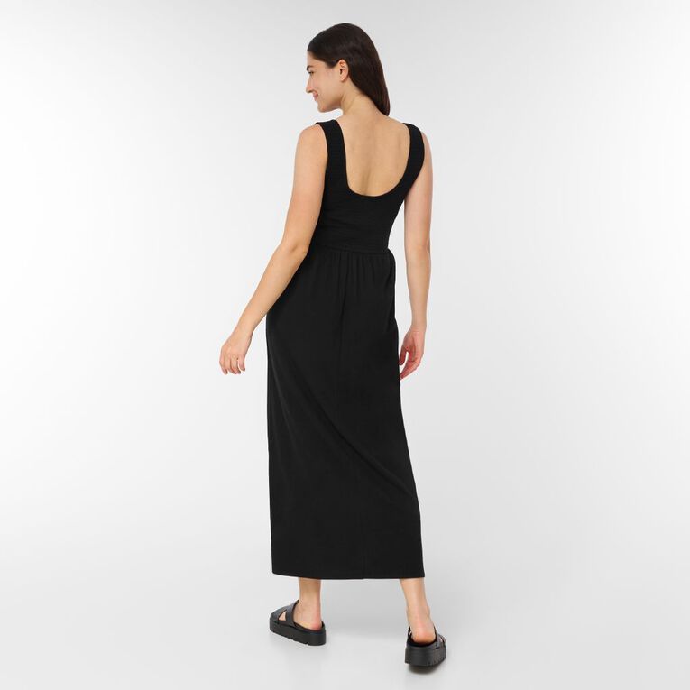 H&H Women's Shirred Bodice Midaxi, Black, hi-res