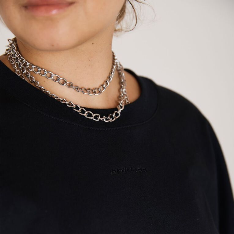 BRDRLESS Sloane Crop Short Sleeve Tee, Black, hi-res