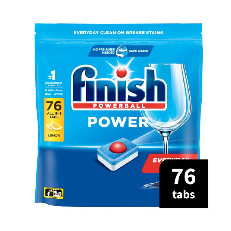 Finish Power Dishwasher Tablets Lemon 76 Pack, , hi-res