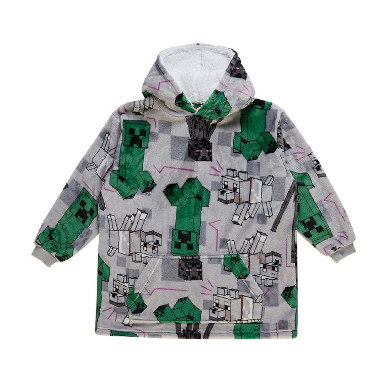 Minecraft Boys' Coral Fleece Hoodie, Grey Mid, hi-res