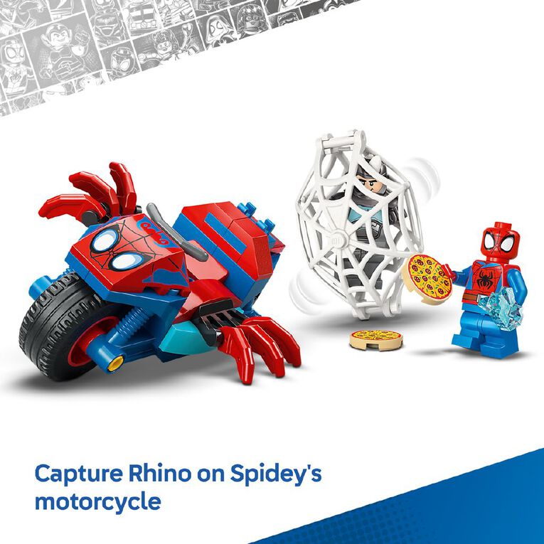 LEGO Spider-Man On His Motorcycle vs Rhino 11206, , hi-res