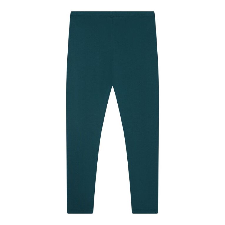 Young Original Plain Leggings, Green Dark, hi-res