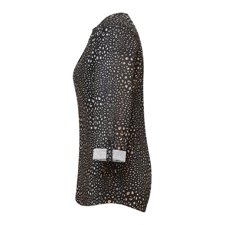 H&H Women's PB Henley, Black, hi-res