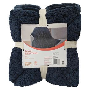 Living & Co Carved Sherpa Throw 127cm x 152cm