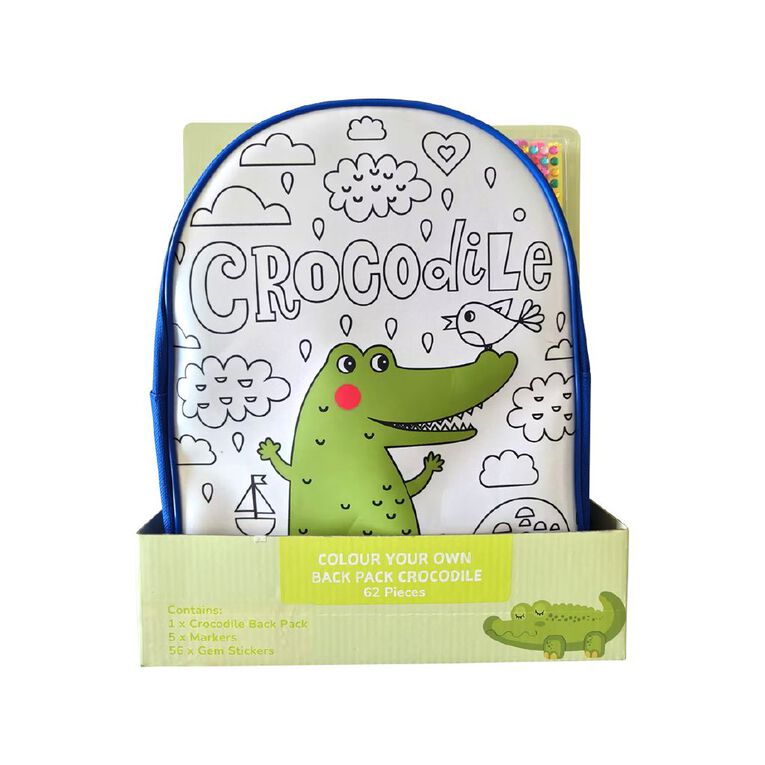 Uniti Craft Kids Color Your Own Backpack Crocodile, , hi-res