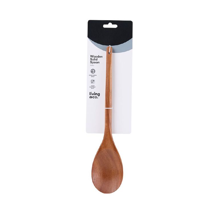 Living & Co Wooden Solid Spoon Natural, , hi-res