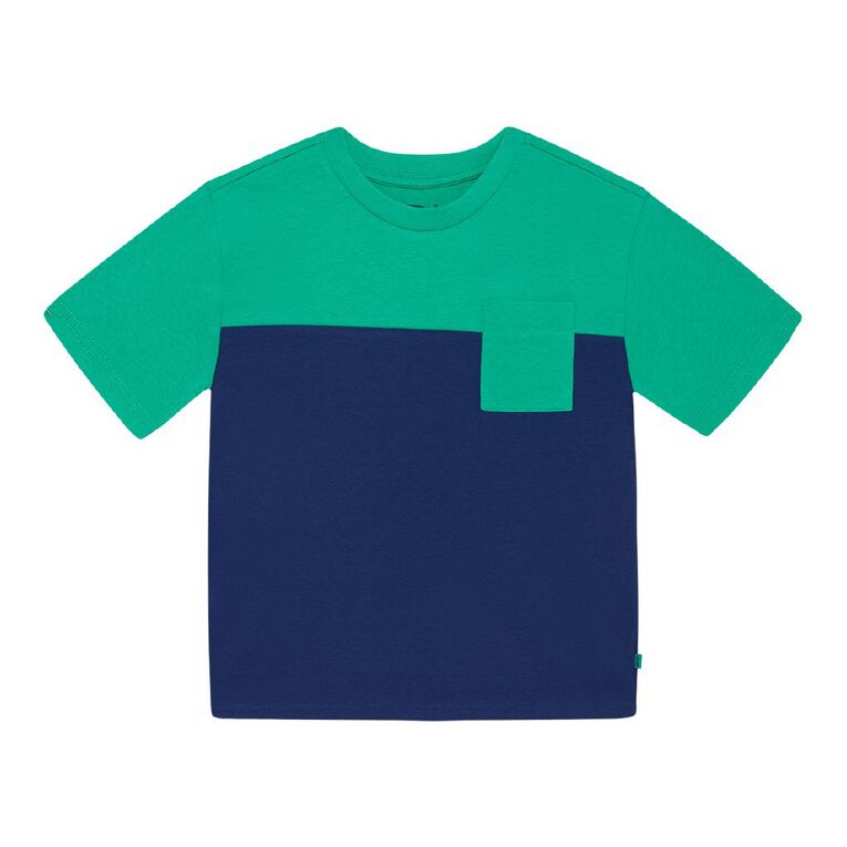 Young Original Short Sleeve Panel Tee, Blue Dark, hi-res