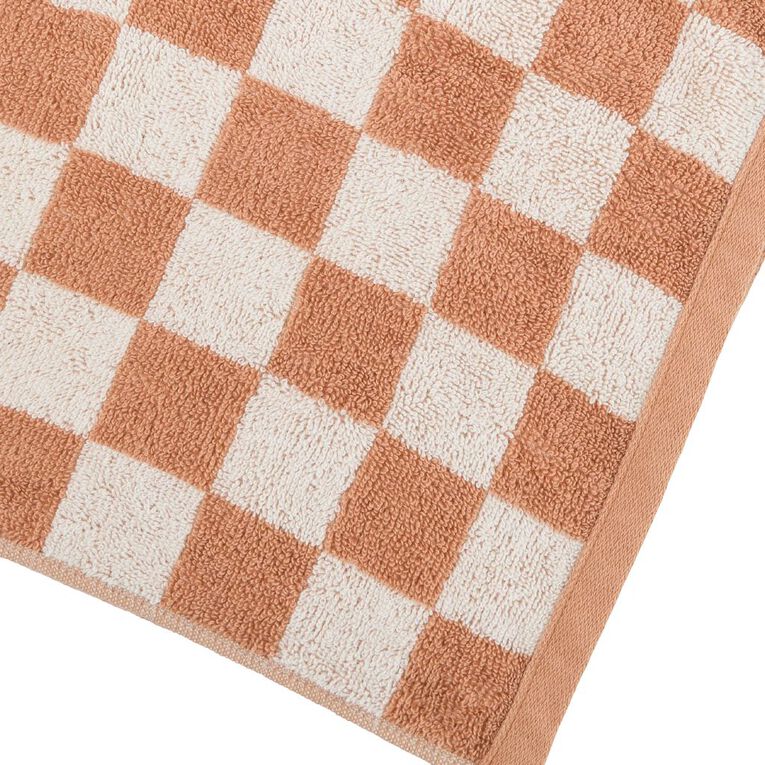 Living & Co Plush Design Bath Towel Rust 68cm x 137cm, Rust, hi-res