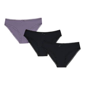 H&H Women's Micro and Lace Bikini Briefs 3 Pack