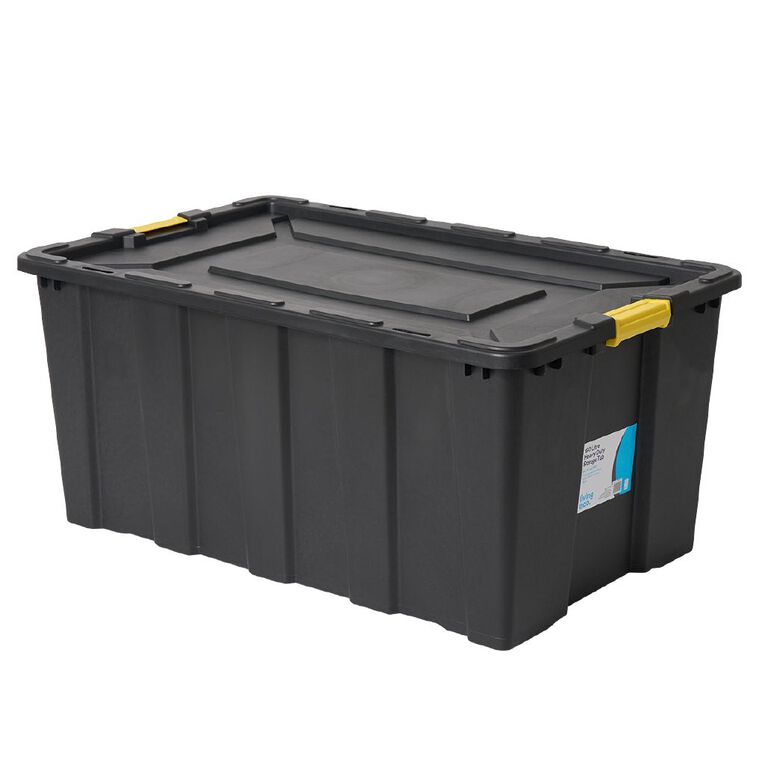 Living & Co Heavy Duty Storage Box Black 150L Black, , hi-res