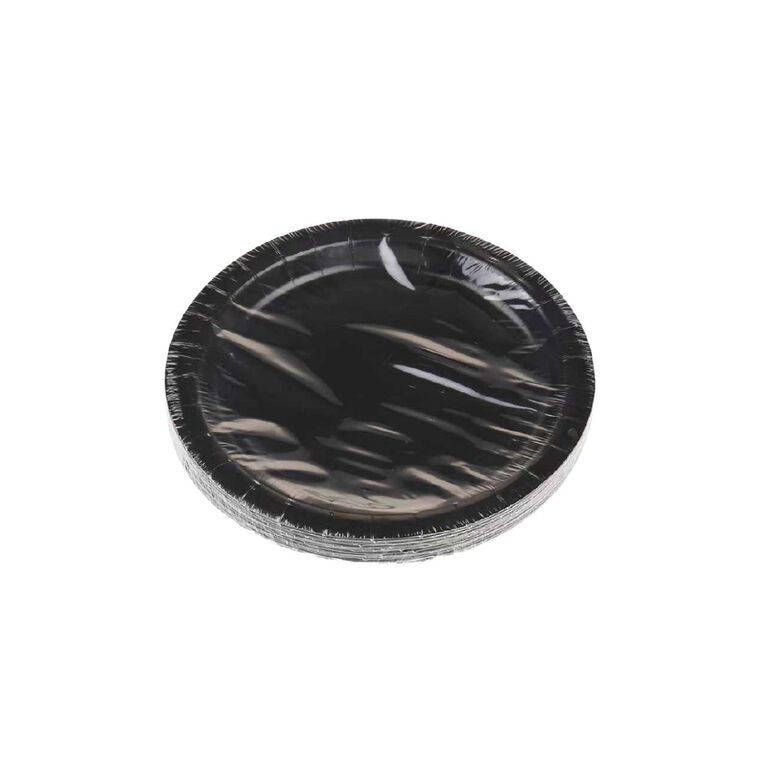 Party Inc Plate 23cm Black 20 Pack, , hi-res