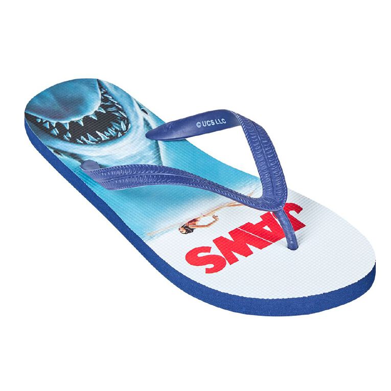 Jaws Men's Jandals, Blue, hi-res