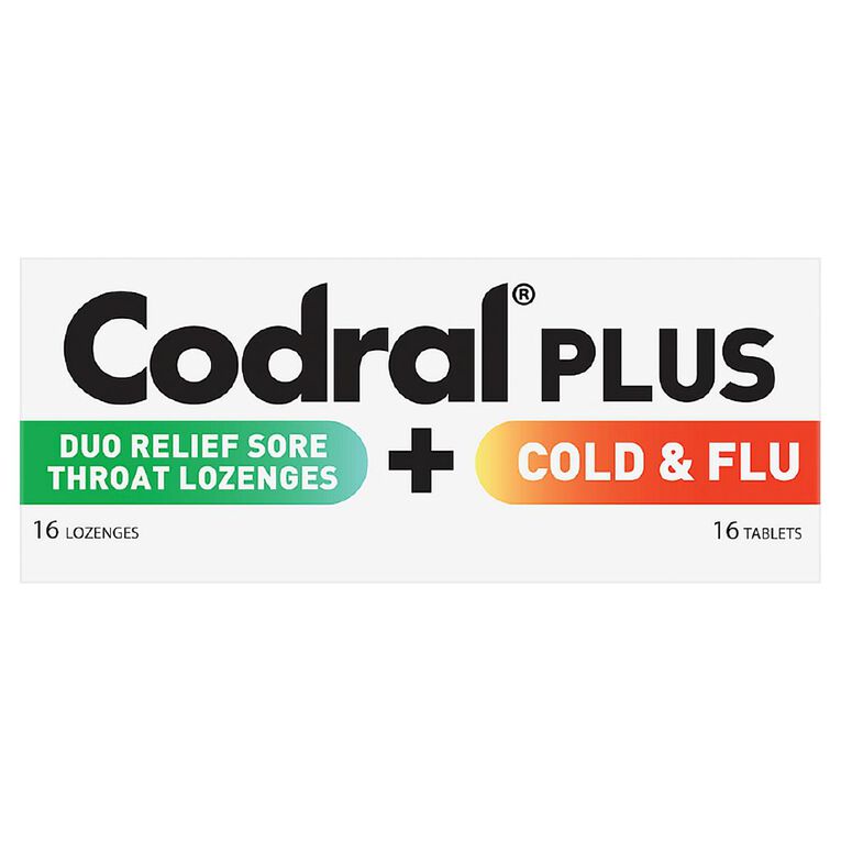 Codral Plus Cold And Flu 16s + Sore Throat Lozenges 16s Kit, , hi-res