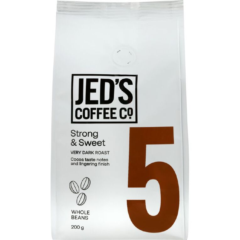 Jed's No.5 Extra Strong Coffee Whole Beans 200g, , hi-res
