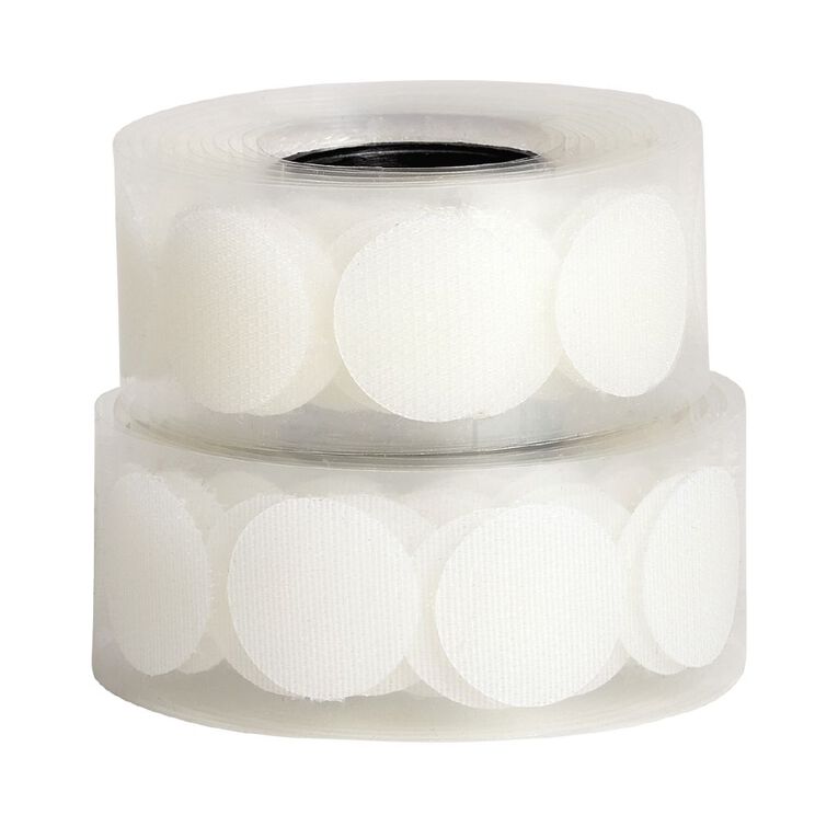 WS Hook & Loop Dots 22mm 70 Pack White, , hi-res