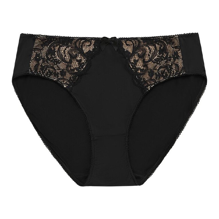 H&H Women's Florence Bikini Briefs, Black, hi-res