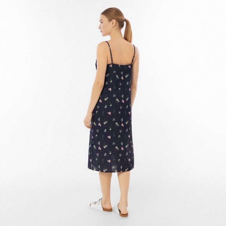 H&H Women's Amber Rixon Slip Midi Dress, Navy, hi-res