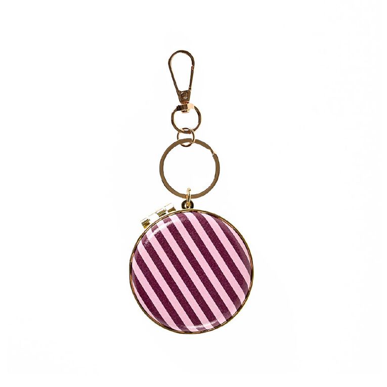 Poppi Bag Charm Compact Mirror Burgundy, , hi-res