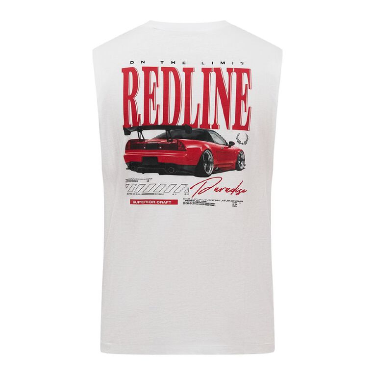 Garage Men's Printed Muscle Tee, White, hi-res