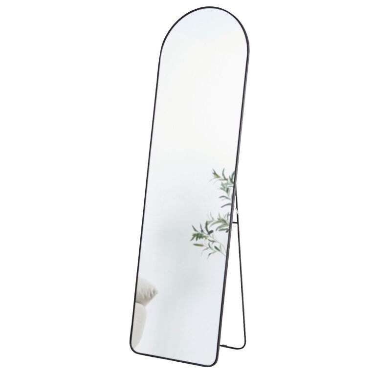 Living & Co Aluminium Arch Standing Mirror 170cm Black, , hi-res