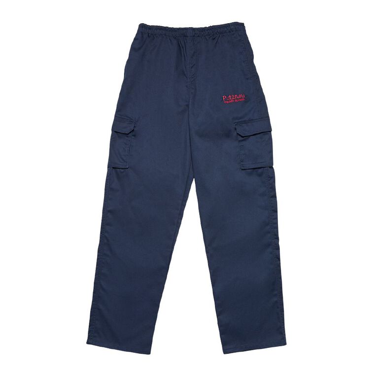Schooltex Putaruru Drill Cargo Pant With Embroidery, Navy, hi-res